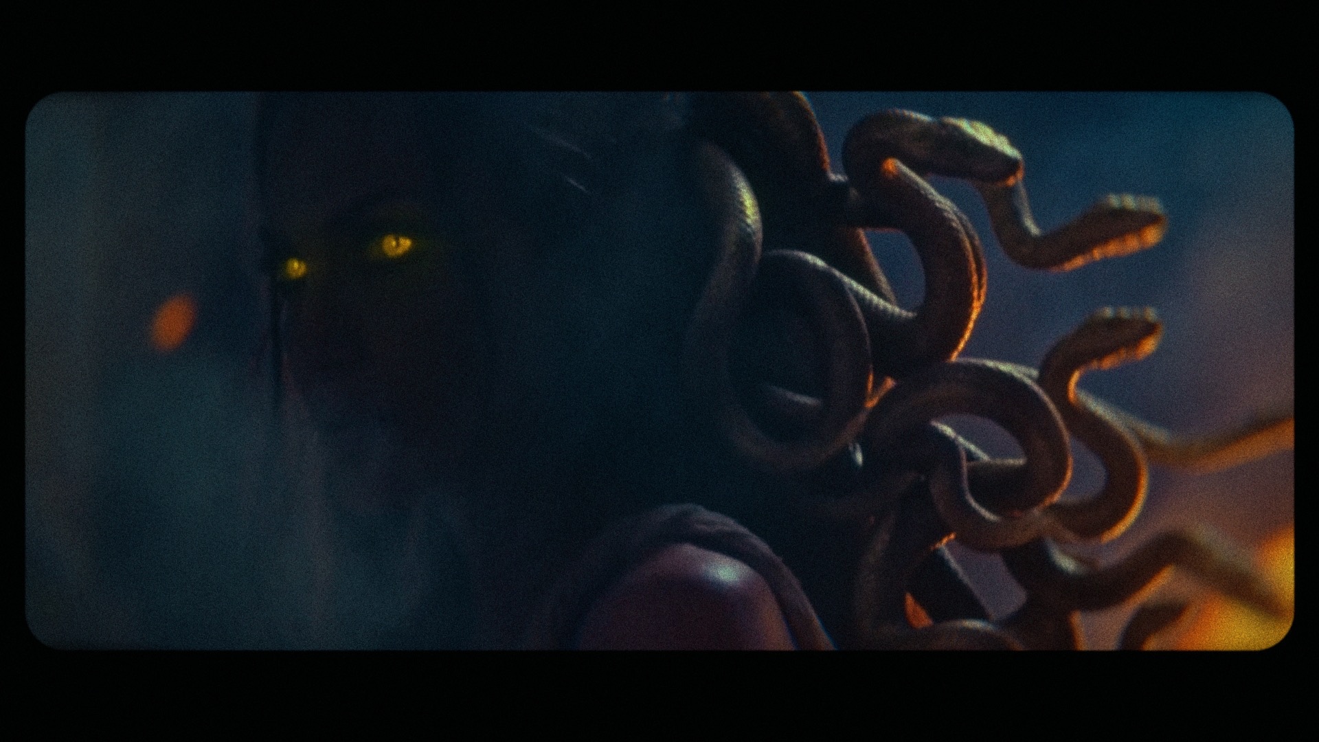 Close-up of Kimberly Roxas as Medusa in The Serpent's Snare